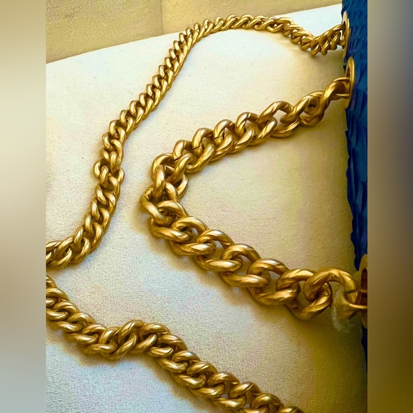 💙Extremely Rare💙Chanel Python Royal Blue GHW Single Flap Bag - Picture 6 of 15